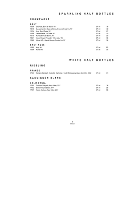 Montage Laguna Beach Resort Wine List 4.4.21