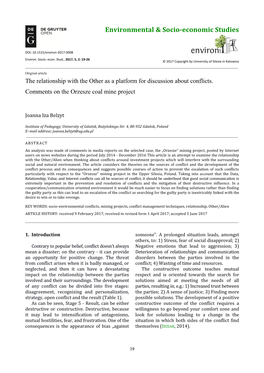 Environmental & Socio-Economic Studies