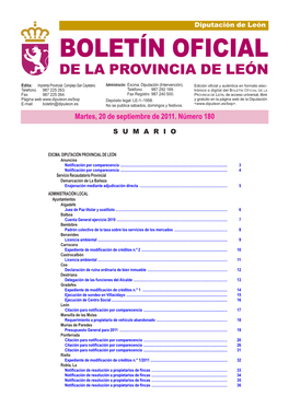 Boletín Oficial De La Provincia De León