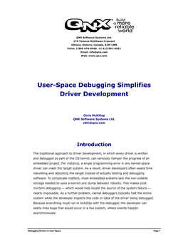 User-Space Debugging Simplifies Driver Development