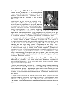 Pio La Torre Nacque Ad Altarello Di Baida, Una Borgata Di Palermo, La Vigilia Di Natale Del 1927, Da Padre Palermitano E Madre Lucana