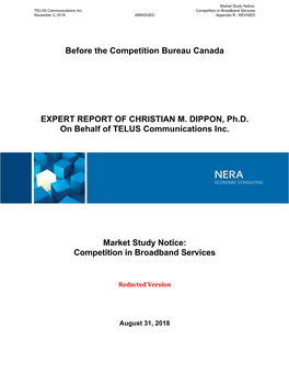 Before the Competition Bureau Canada EXPERT REPORT OF