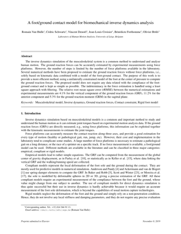 A Foot/Ground Contact Model for Biomechanical Inverse Dynamics Analysis