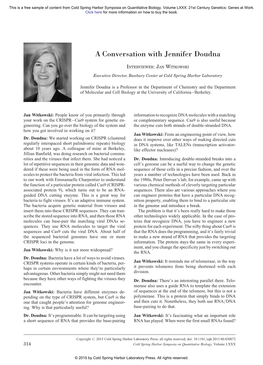 Sample Conversation with Jennifer Doudna