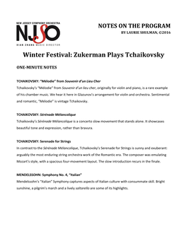 Zukerman Plays Tchaikovsky