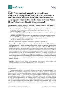 Lipid Peroxidation Process in Meat and Meat Products