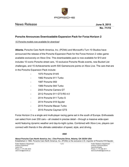 News Release June 9, 2015 No