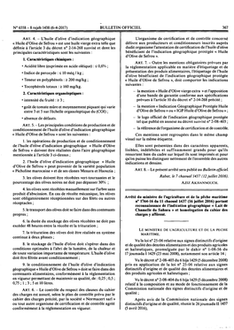 Arrêté Du Ministre De L'agriculture Et De La Pêche Maritime N° 1744-16 Du 11 Chaoual 1437