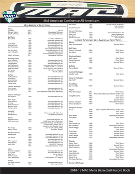 2018-19 MAC Men's Basketball Record Book Mid-American Conference All-Americans