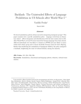 Backlash: the Unintended Effects of Language Prohibition in US