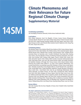 Climate Phenomena and Their Relevance for Future Regional Climate Change Supplementary Material