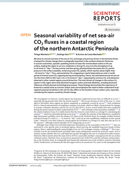 Seasonal Variability of Net Sea-Air CO2 Fluxes in a Coastal Region of the Northern Antarctic Peninsula