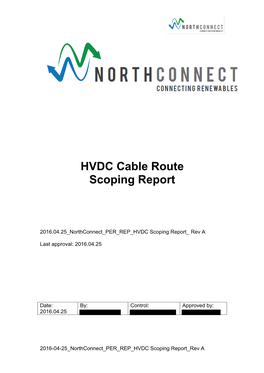 HVDC Cable Route Scoping Report