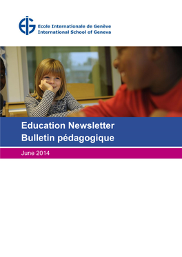 Education Newsletter Bulletin Pédagogique