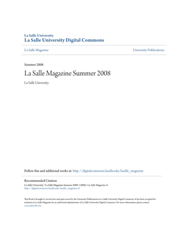 La Salle Magazine Summer 2008 La Salle University