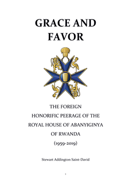The Foreign Honorific Peerage of the Royal House of Abanyiginya of Rwanda (1959-2019)