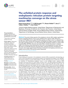 The Unfolded Protein Response and Endoplasmic