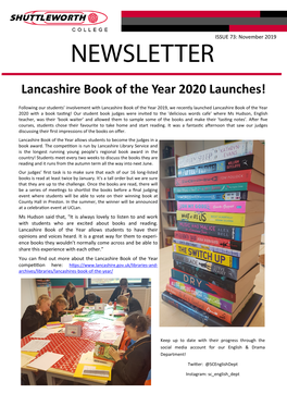 Lancashire Book of the Year 2020 Launches!