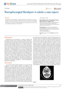 Retropharyngeal Fibrolipom in Adults: a Case Report