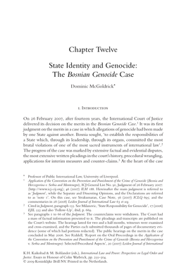 The Bosnian Genocide Case
