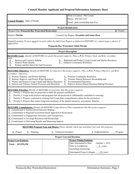 Pensacola Bay Watershed Restoration (PDF)