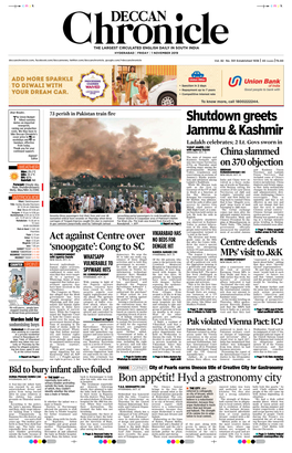 Shutdown Greets Jammu &Kashmir