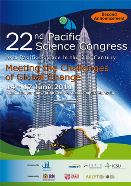 Beginning with the 1St Meeting in Honolulu in 1920, Pacific Science Congresses Have Been Held Every Four Years in a Variety of Venues Around the Asia-Pacific Basin