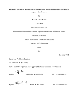 Prevalence and Genetic Relatedness of Besnoitia Besnoiti Isolates from Different Geographical Regions of South Africa