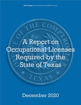 A Report on Occupational Licenses Required by the State of Texas