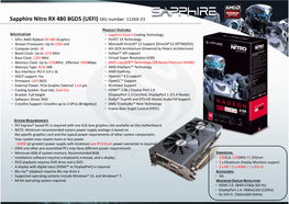 Sapphire Nitro RX 480 8GD5 (UEFI) SKU Number: 11260-23