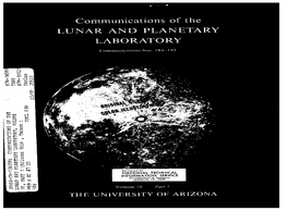 Communications of the LUNAR and PLANETARY LABORATORY