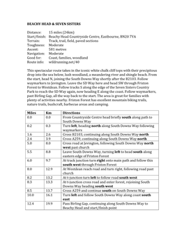 BEACHY HEAD & SEVEN SISTERS Distance
