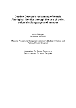 Destiny Deacon's Reclaiming of Female Aboriginal Identity Through the Use