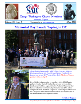 Memorial Day Parade Taping in DC