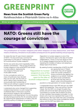 GREENPRINT News from the Scottish Green Party Naidheachdan O Phàrtaidh Uaine Na H-Alba