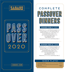 Complete Passover Dinners