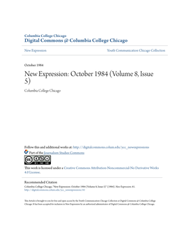 New Expression: October 1984 (Volume 8, Issue 5) Columbia College Chicago