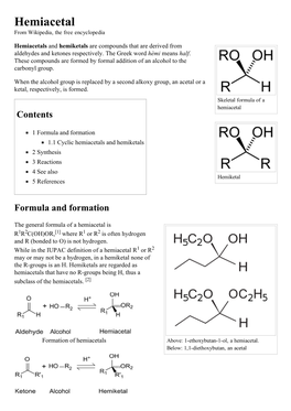 Hemiacetal from Wikipedia, the Free Encyclopedia