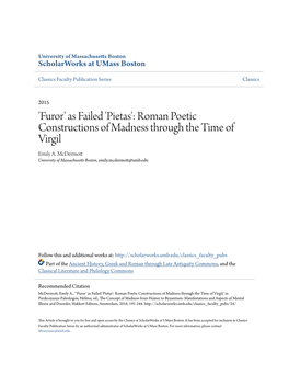 Pietas': Roman Poetic Constructions of Madness Through the Time of Virgil Emily A