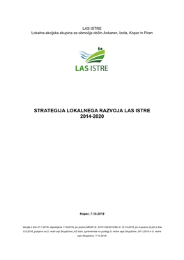 Strategija Lokalnega Razvoja Las Istre 2014-2020