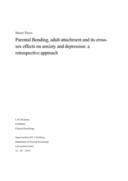 Sex Effects on Anxiety and Depression: a Retrospective Approach