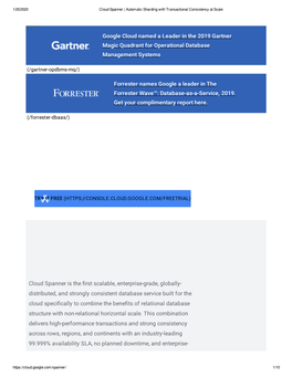 Google Cloud Named a Leader in the 2019 Gartner Magic Quadrant for Operational Database Management Systems