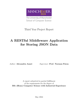 A Restful Middleware Application for Storing JSON Data