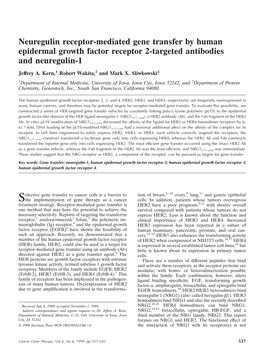 Neuregulin Receptor-Mediated Gene Transfer by Human Epidermal Growth Factor Receptor 2-Targeted Antibodies and Neuregulin-1