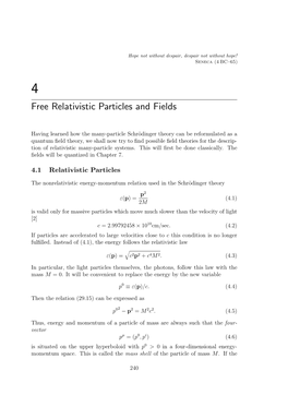 Free Relativistic Particles and Fields