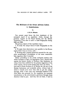 The Molluscs of the Great African Lakes. I. Distribution. by J