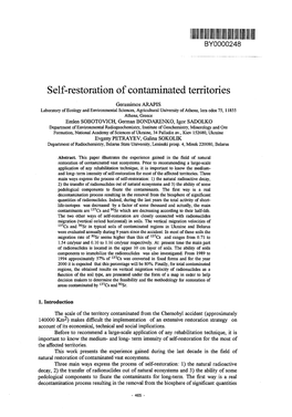 Self-Restoration of Contaminated Territories
