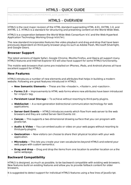 HTML5 Quick Guide