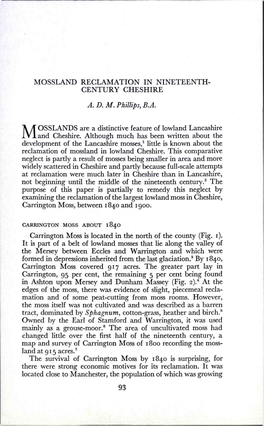 Mossland Reclamation in Nineteenth-Century Cheshire