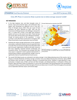 Outcomes Likely to Persist Due to Below-Average Seasonal Rainfall